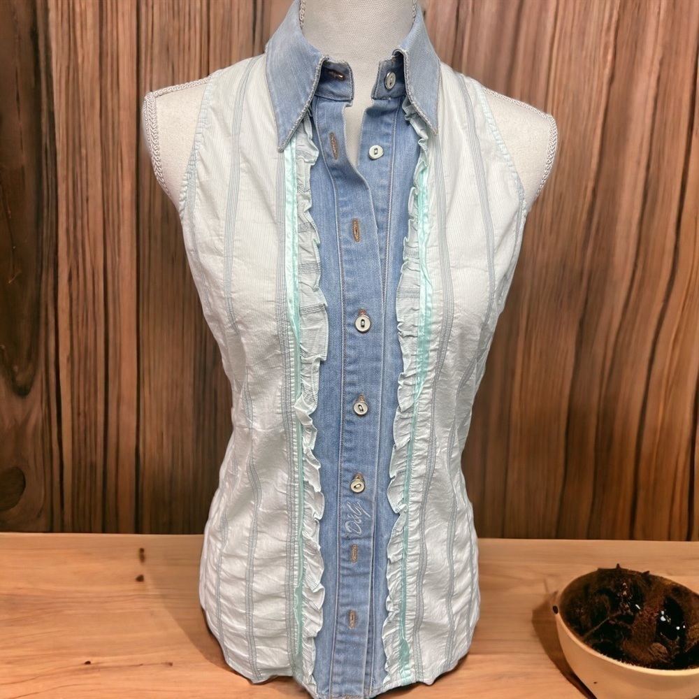 Dolce & Gabbana Jean Collar & Striped Tank Size XS